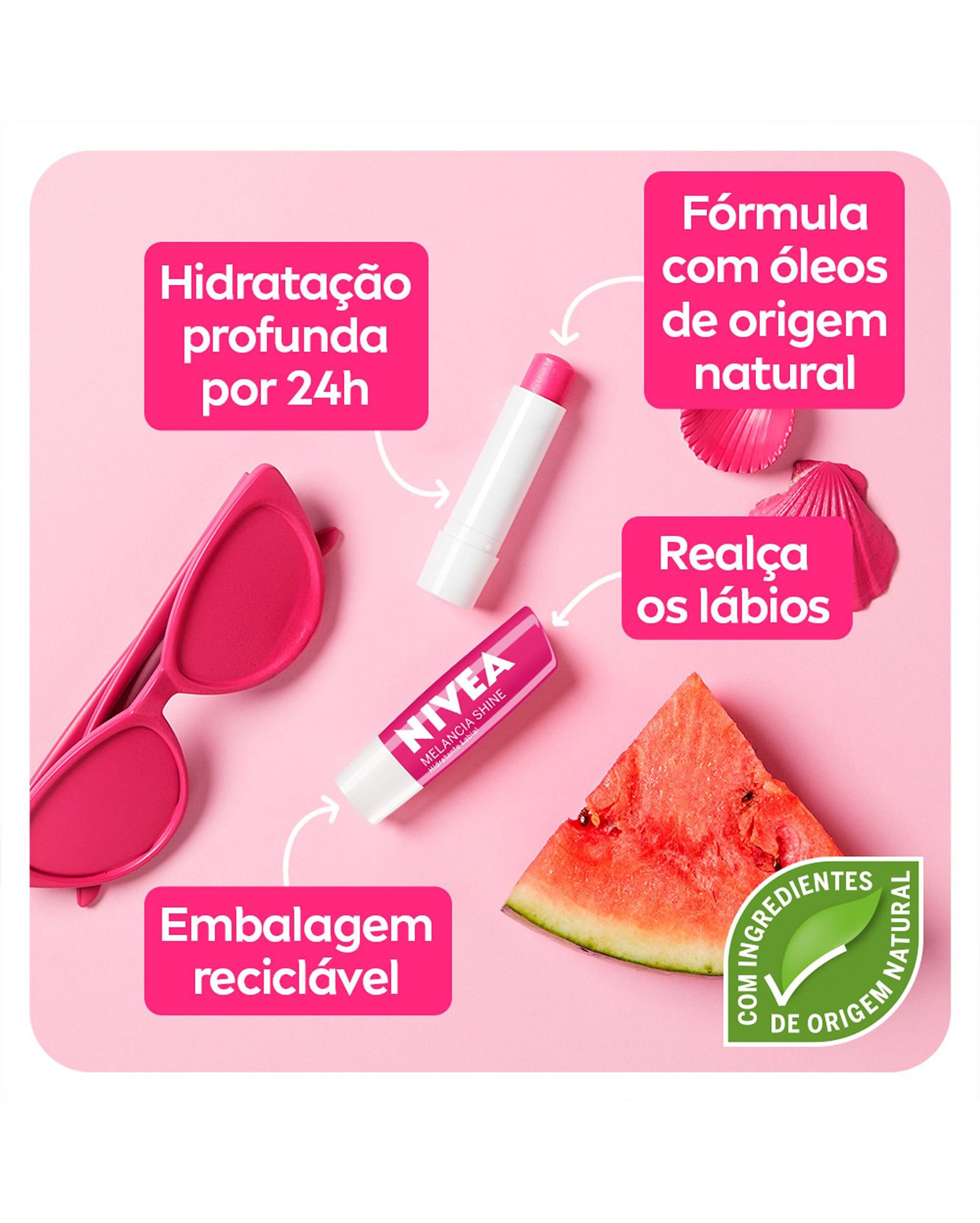 Hidratante labial Melancia Shine 4,8g | NIVEA