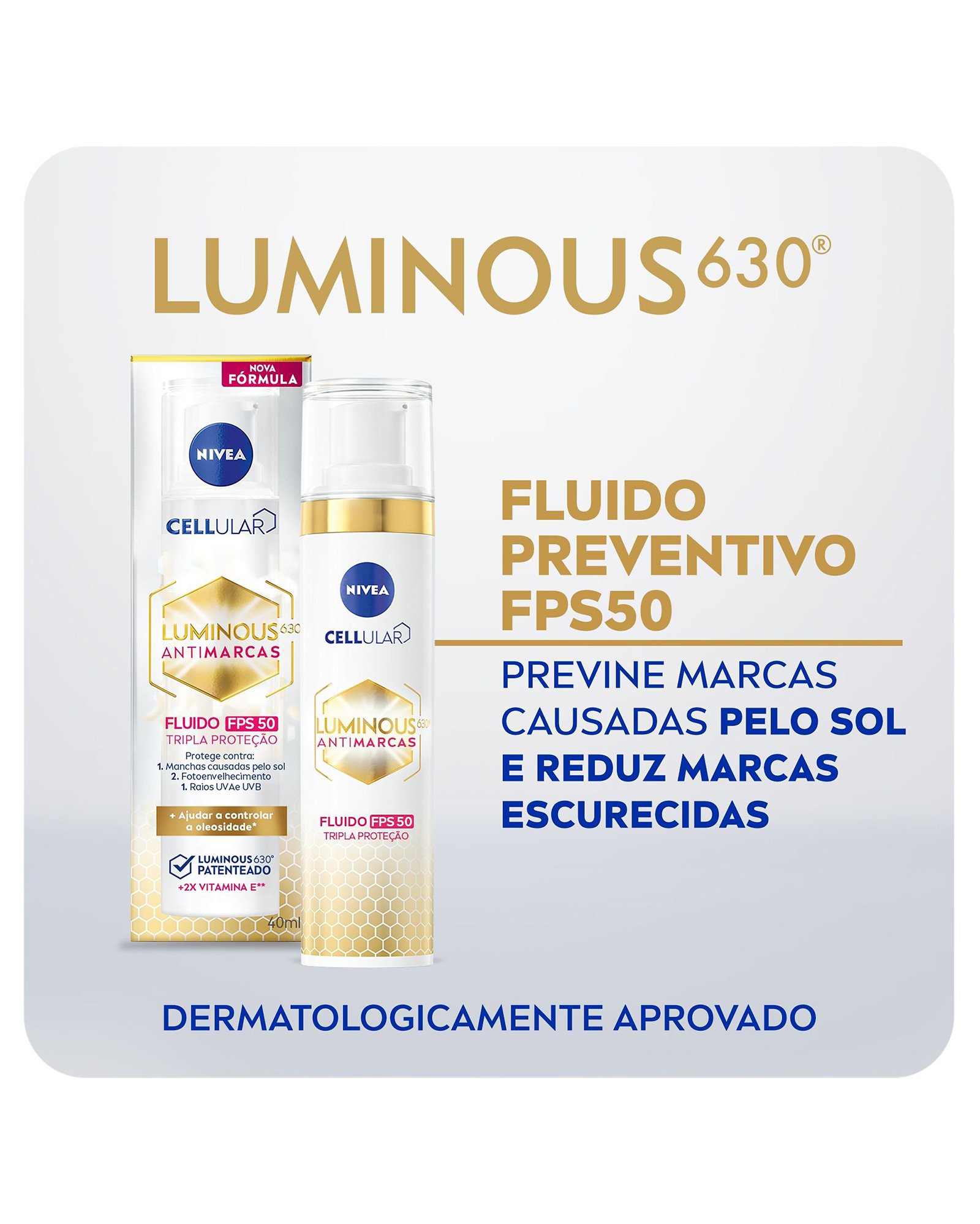 Fluído Facial Nivea Cellular Luminous 630º Antispot FPS50 40ml