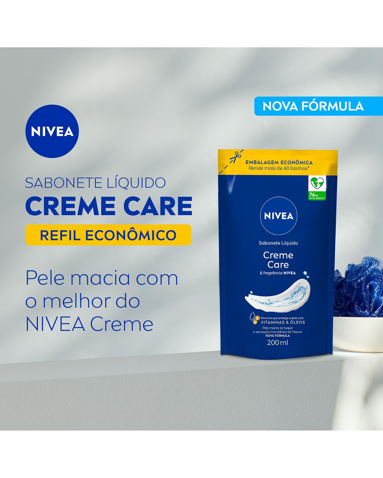 Sabonete líquido refil Creme Care 200ml | Nivea