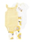 Conjunto longo bebê 3 peças girassol amarelo | Carter's