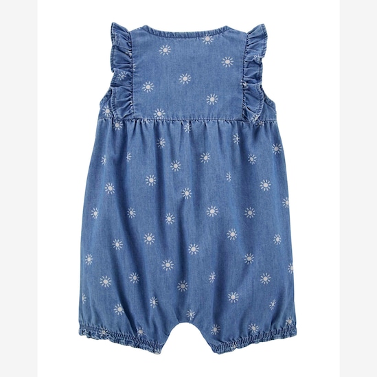 Macaquinho jeans bebê solzinho denim médio | Carter's