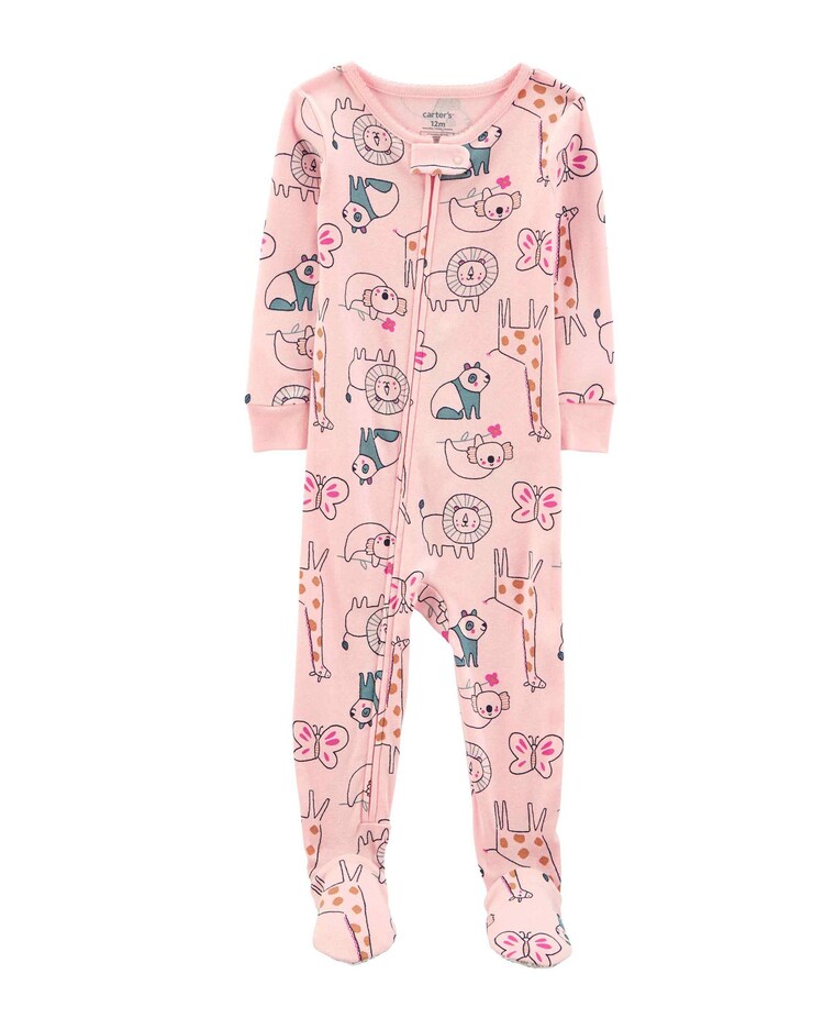 Macacão pijama bebê zoológico rosa | Carter's