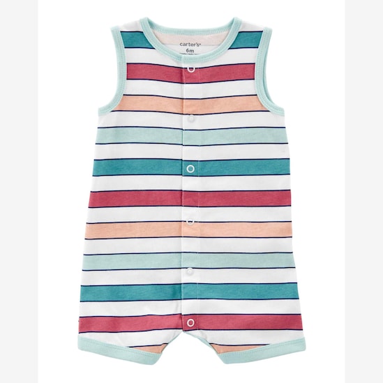 Macaquinho bebê listrado off-white | Carter's