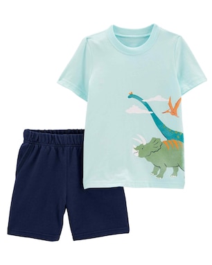 Conjunto Infantil  2 Peças Dinossauros Azul  Carter's Tam 2 a 5