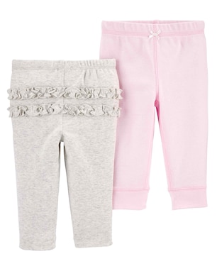 Kit calça bebê 2 peças babados multicor | Carter's