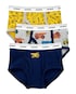 Kit cueca infantil slip 3 peças estampa de construção azul | Carter's