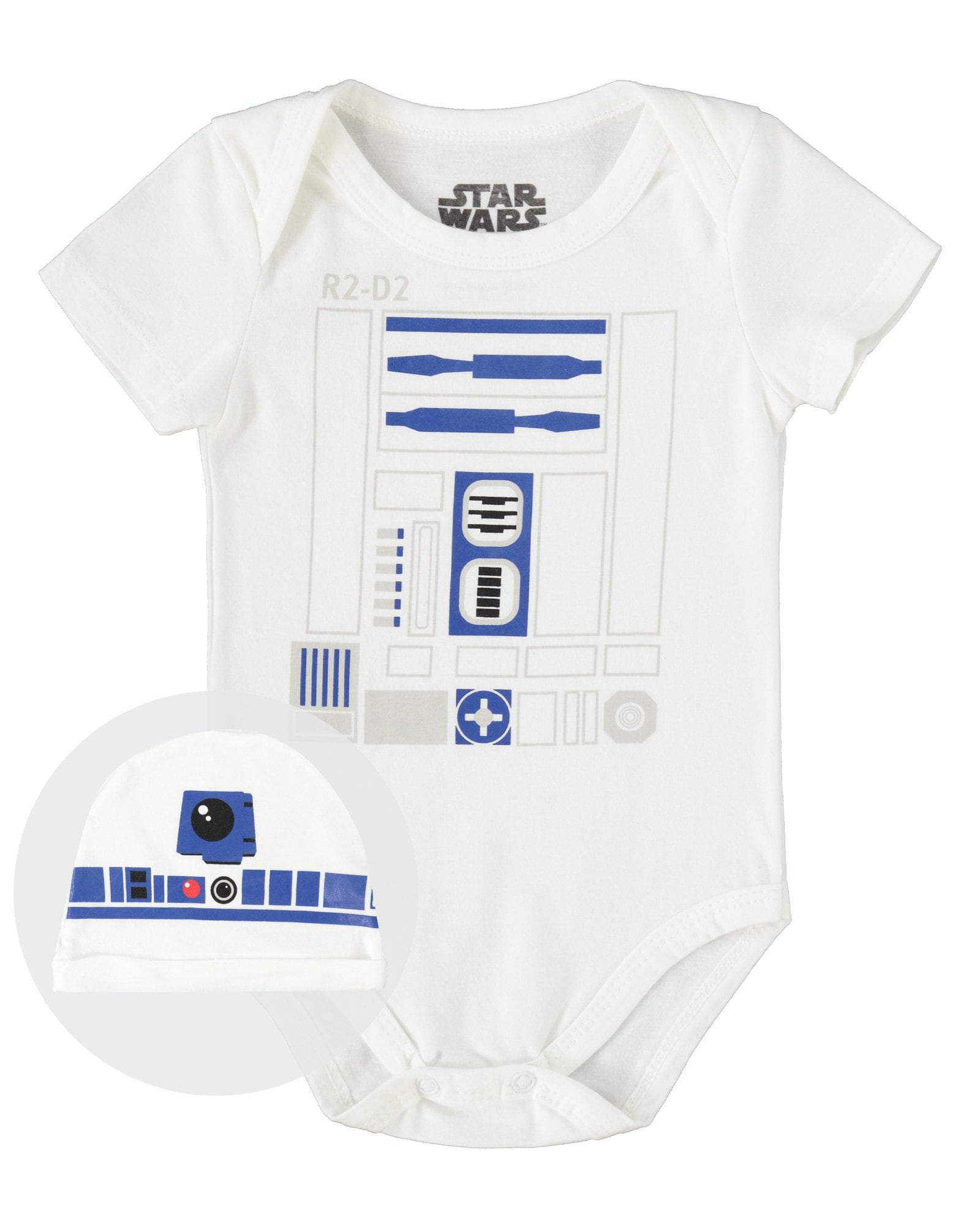 Body Bebê R2-D2 Branco Tam RN a 24 Meses