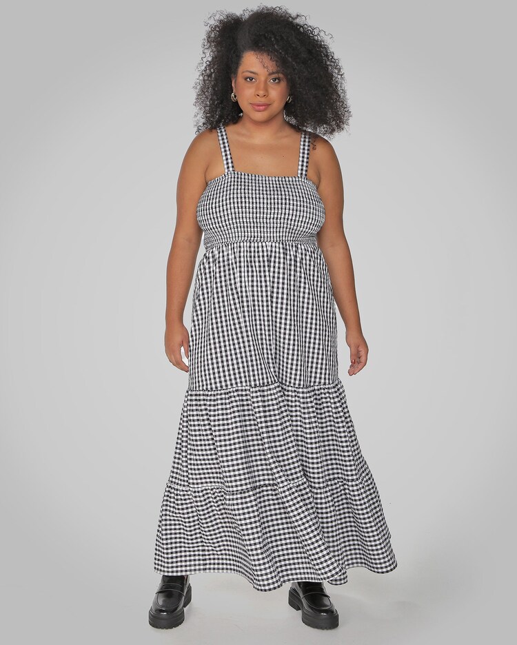 Riachuelo Vestido Longo Plus Size Feminino Evasê Alça Larga