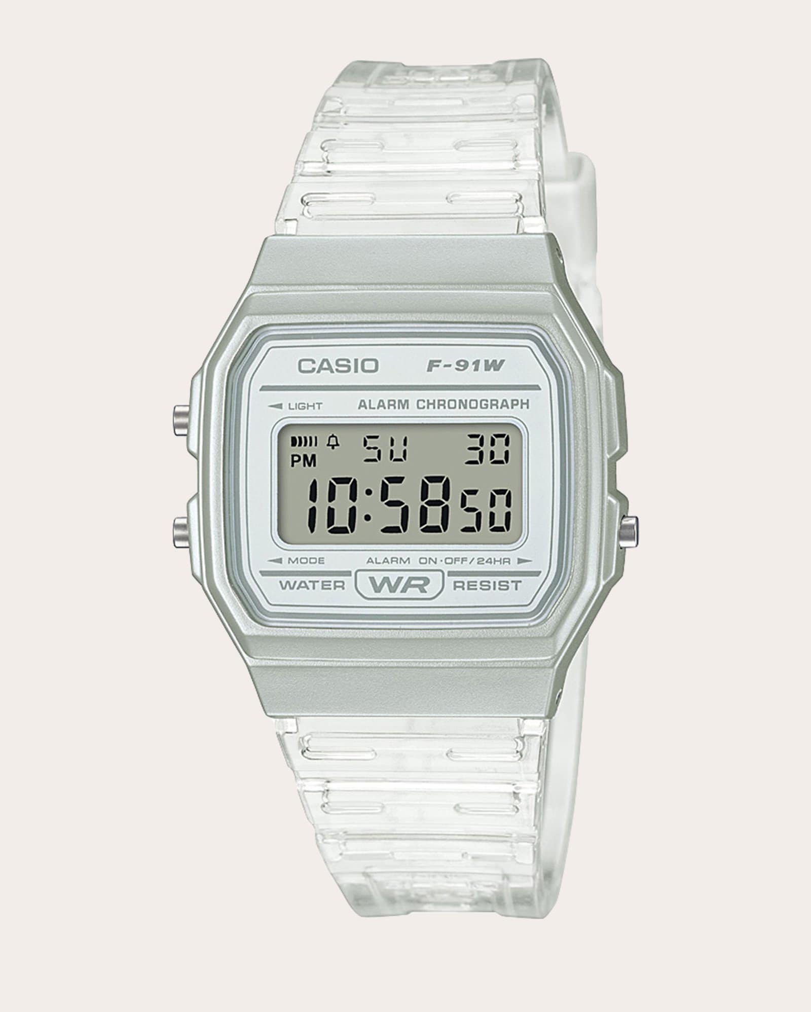 Relógio digital unissex F91WM7ADF - transparente | Casio