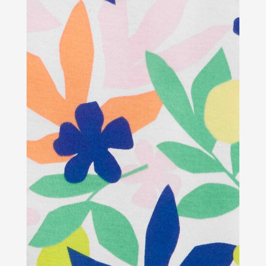Conjunto curto bebê 3 peças laise e flores laranja | Carter's