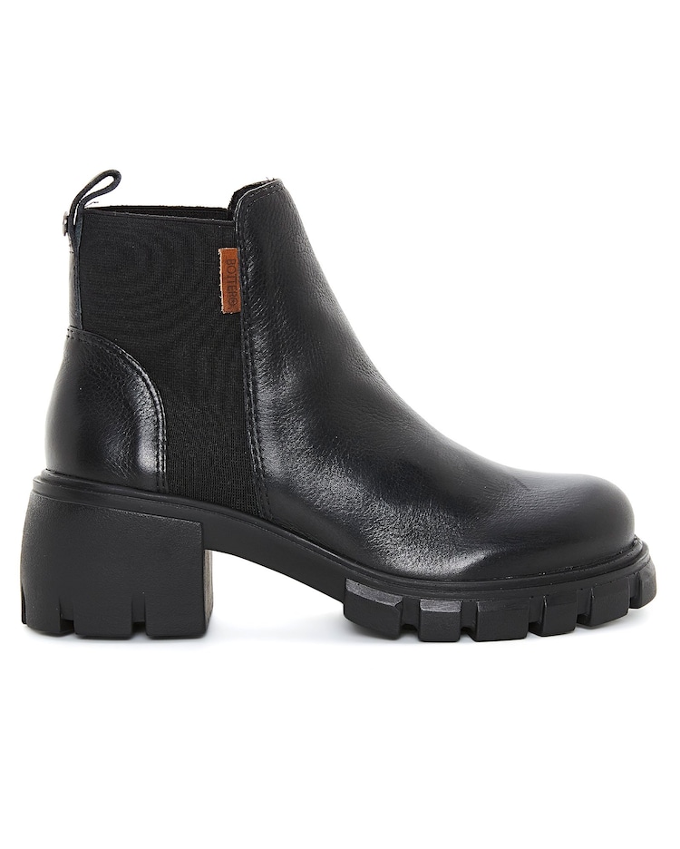 Riachuelo Bota Chelsea Cano Baixo Couro Tratorada Bottero Preto