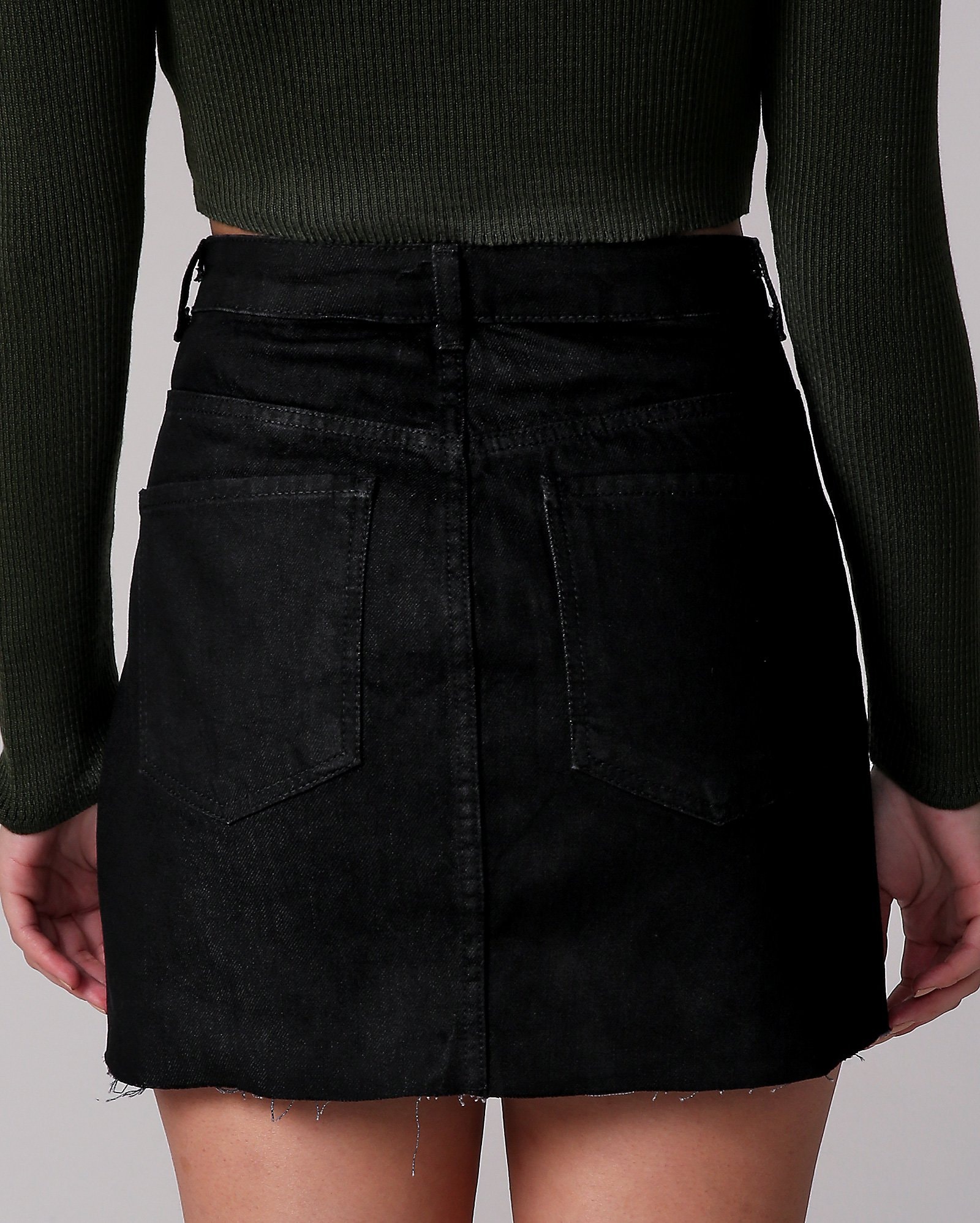 Riachuelo | Saia Black Jeans Curta Feminina Cintura Alta Pool by Riachuelo