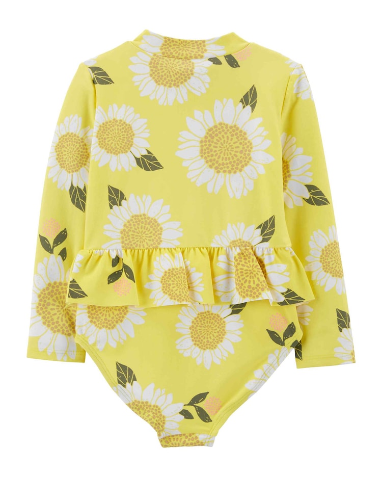 Banho de sol girassol com manga longa amarelo | Carters