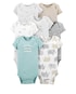 Kit body bebê 7 peças animais cinza | Carter's