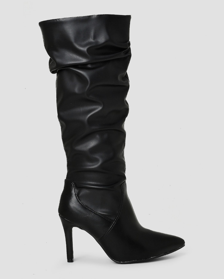 Riachuelo Bota Cano Alto Salto Fino Franzido Vizzano Preto - Main Image