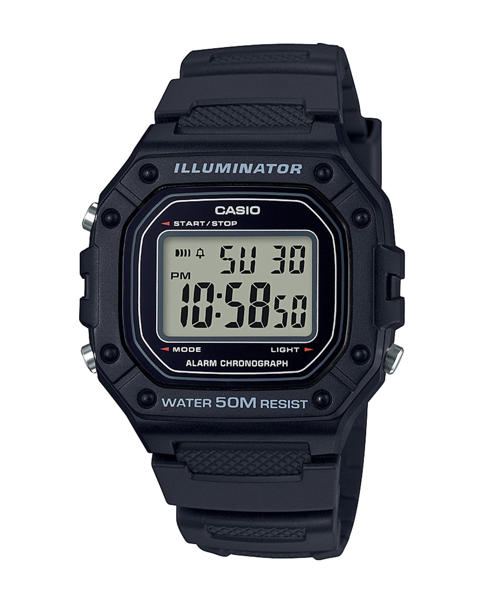 Relógio masculino W-218H-1A preto | Casio