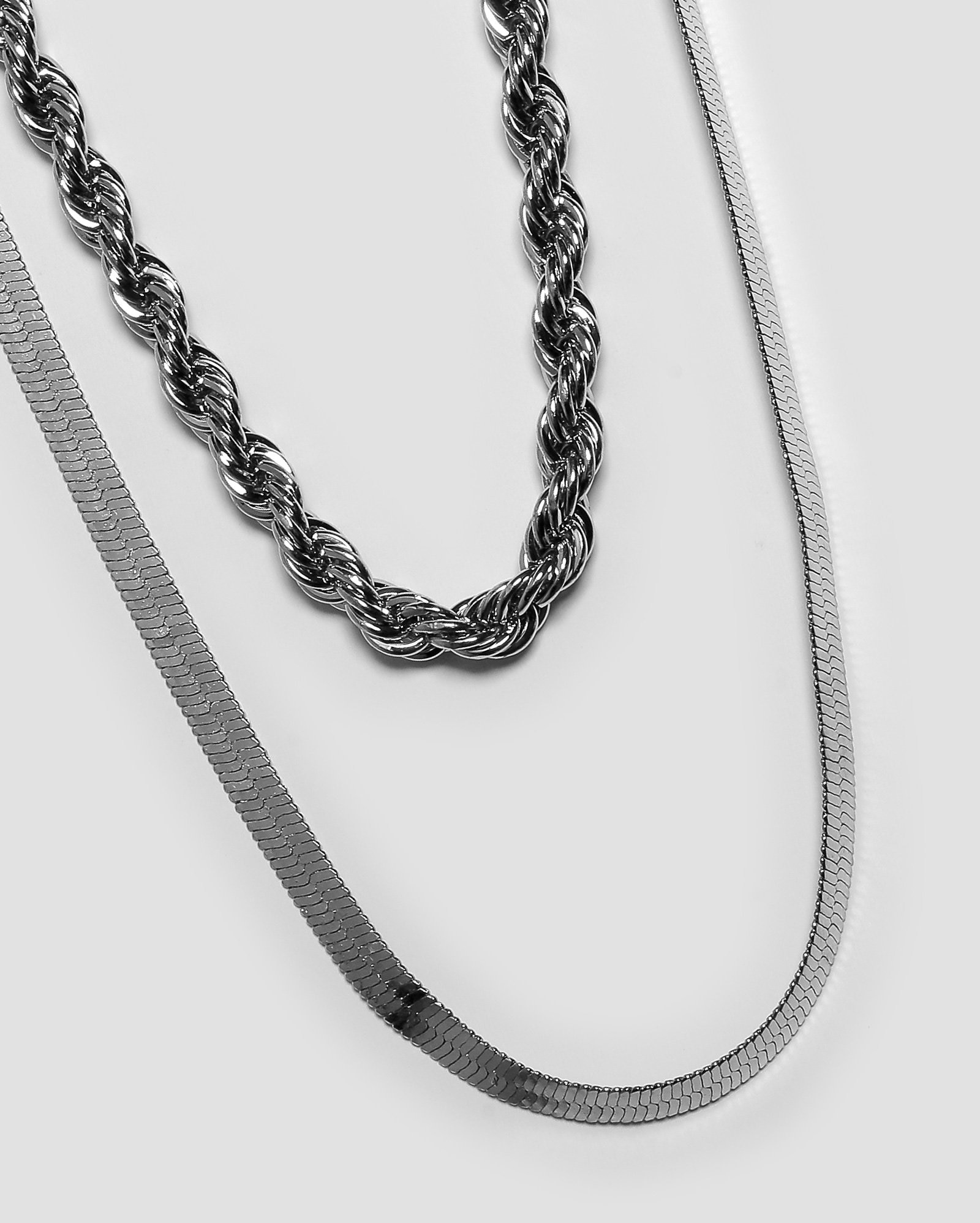 Kit colar feminino 2 peças trançadas - Prateado | Accessori by Riachuelo