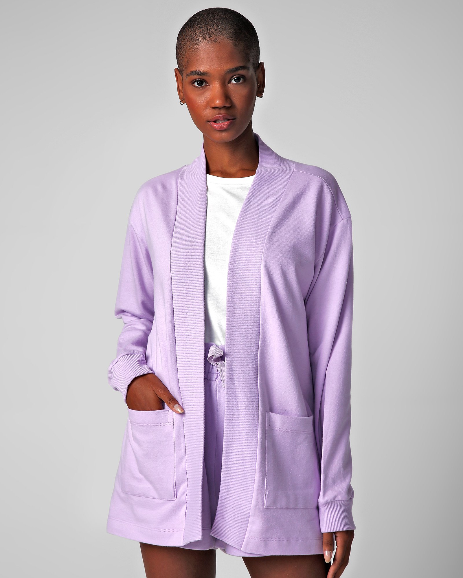 Riachuelo | Cardigan de Moletom Feminino Lilás