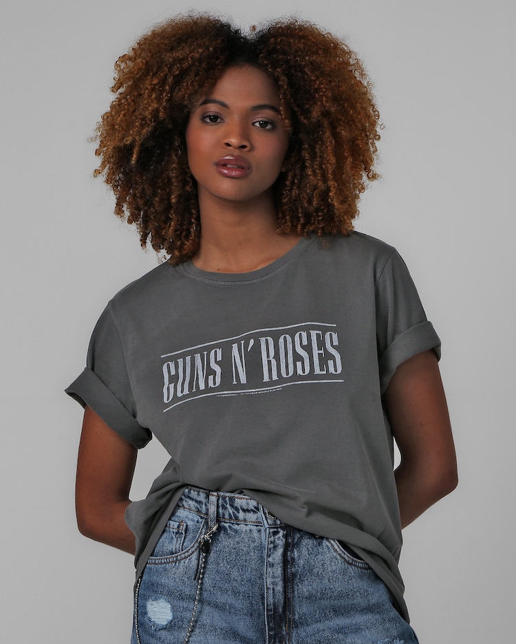 Riachuelo Camiseta feminina Guns N' Roses cinza