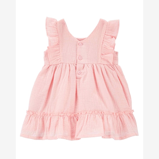Vestido bebê bordado com calcinha rosa | Carter's
