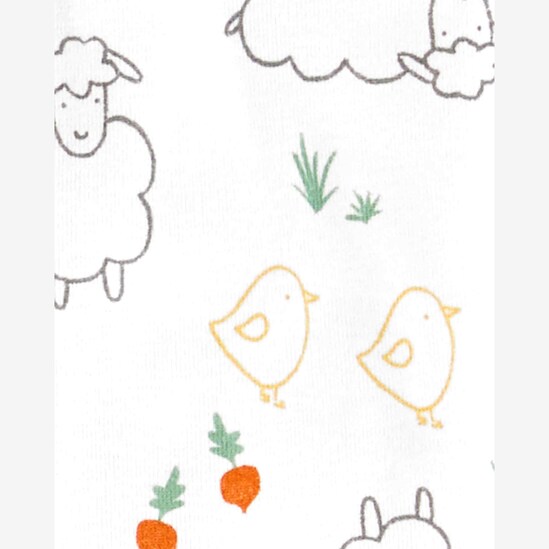 Kit macacão bebê 2 peças listras e ovelha amarelo | Carter's 