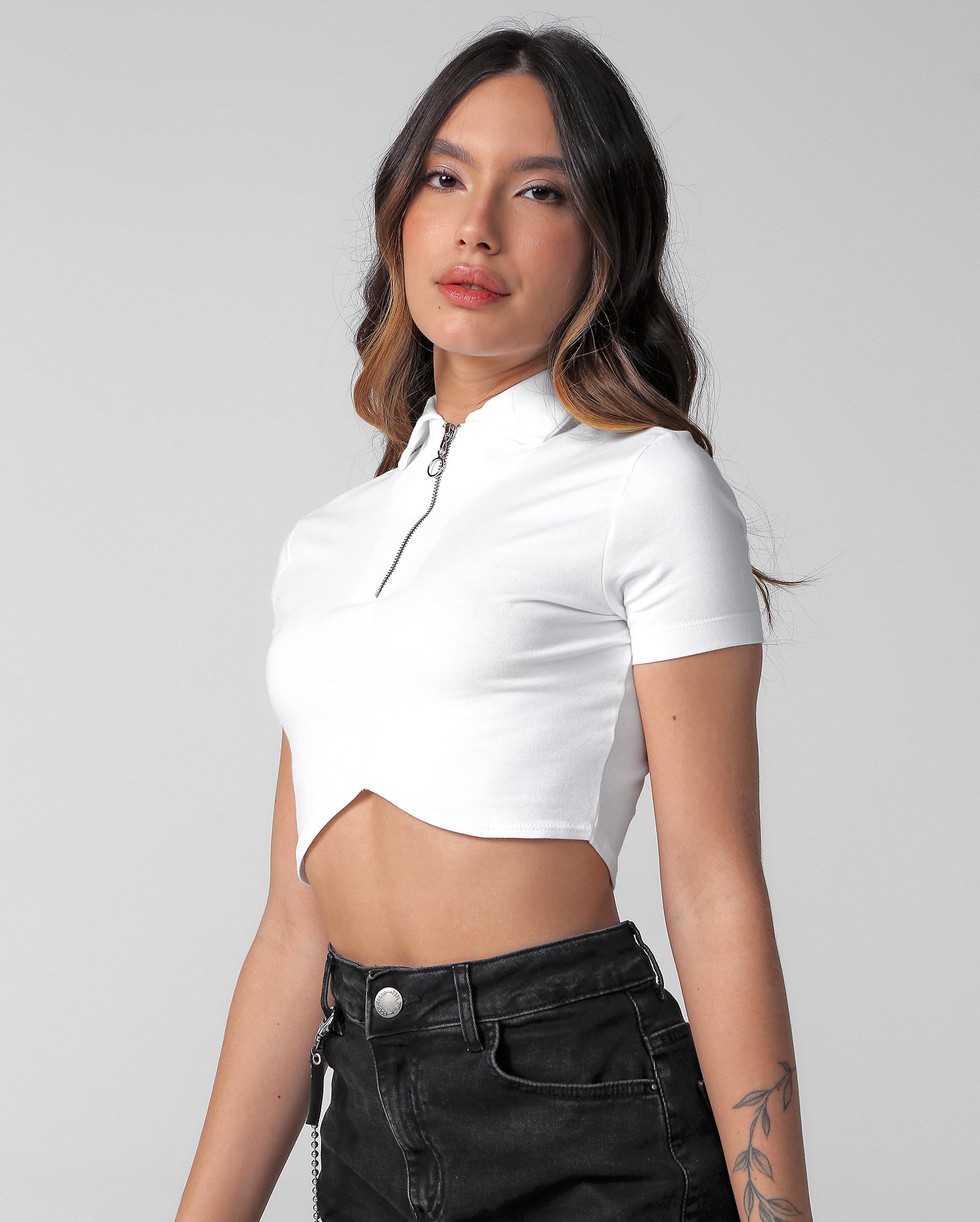 Riachuelo | Camisa polo cropped branca | Pool by Riachuelo
