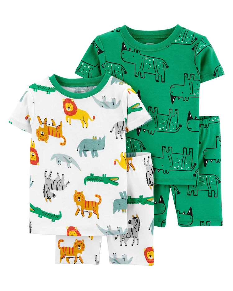 Kit pijama infantil 4 peças zoológico verde | Carter's