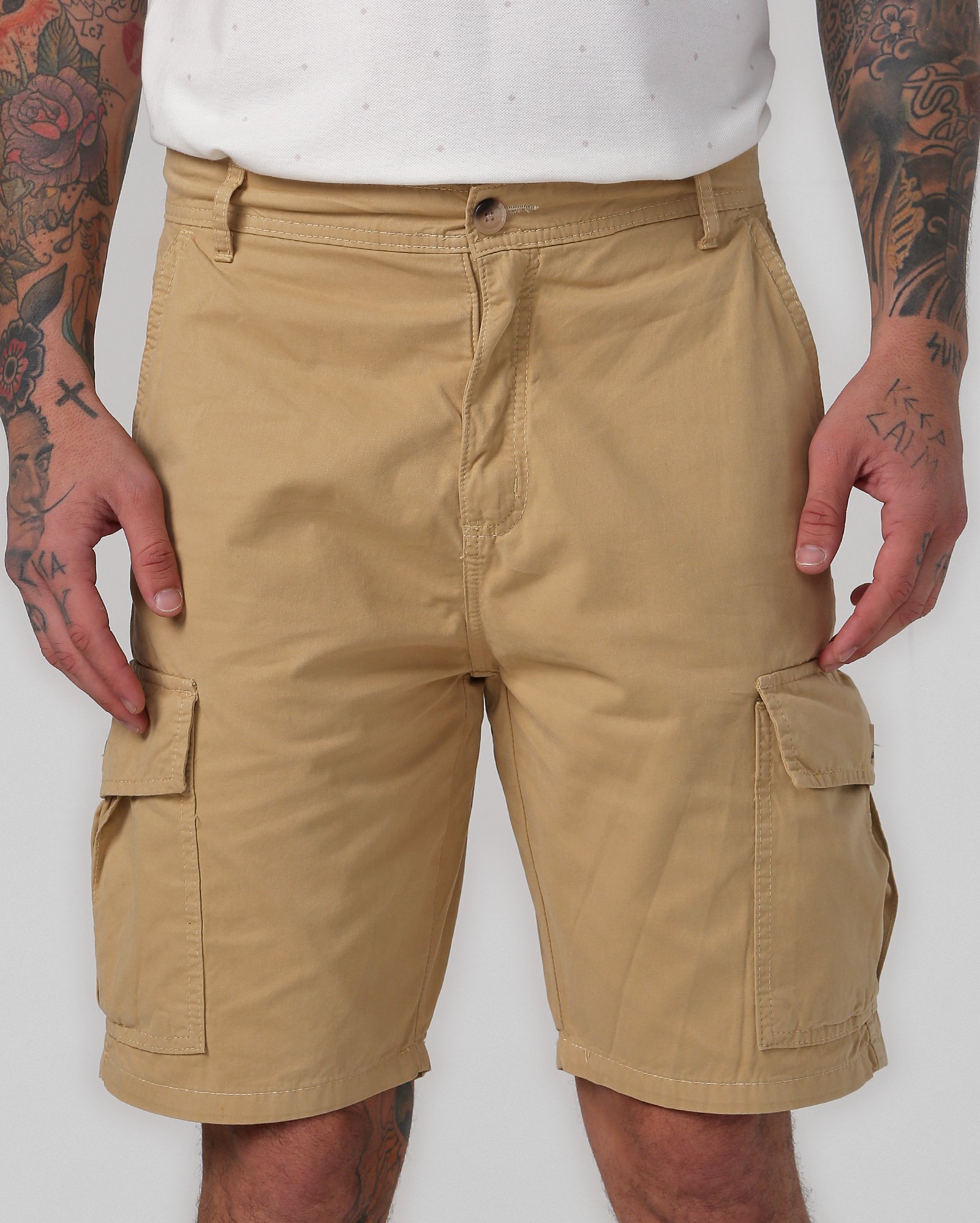 Bermuda jeans color masculina cargo bege | Pool by Riachuelo