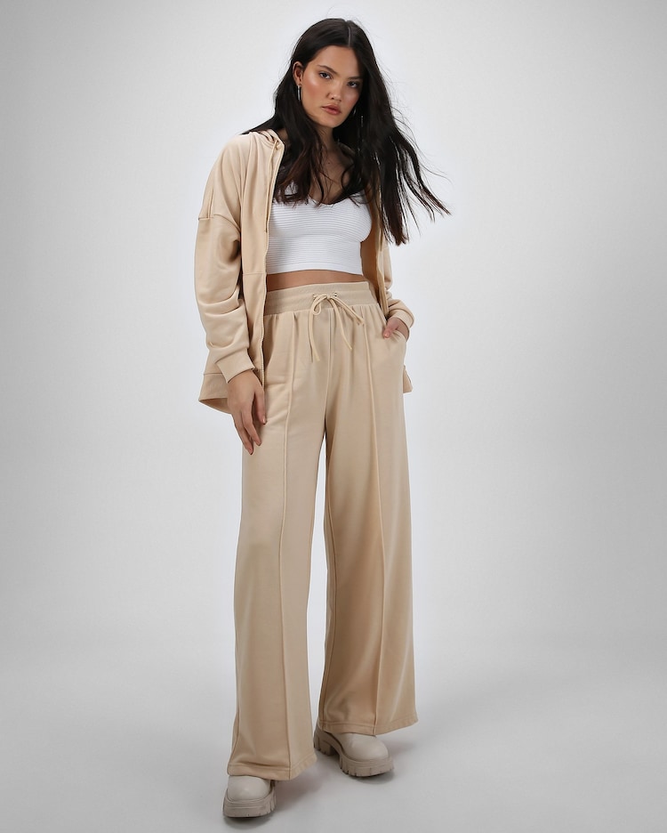 Riachuelo Calça de moletom feminina pantalona bege Pool by