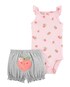 Conjunto de verão bebê 2 peças cereja rosa | Carter's