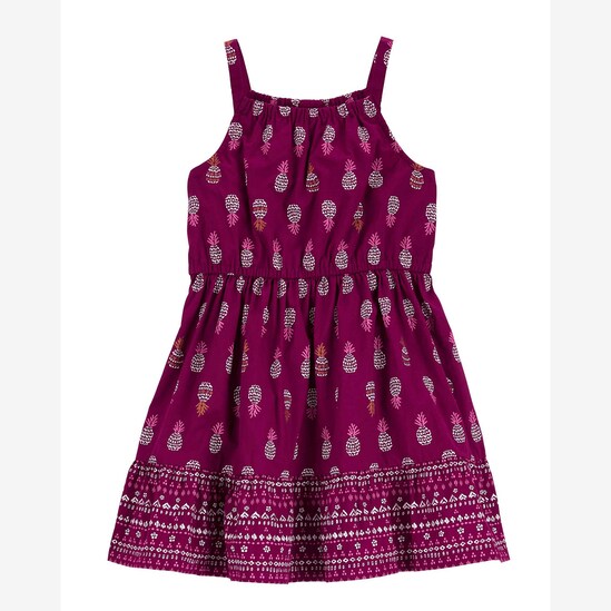 Vestido infantil abacaxi evasê roxo | Carter's