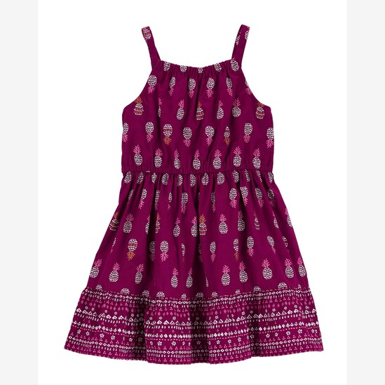 Vestido infantil abacaxi evasê roxo | Carter's