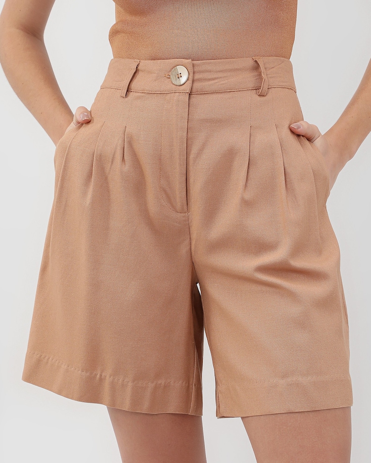 Riachuelo Bermuda feminina alfaiataria marrom AK by Riachuelo