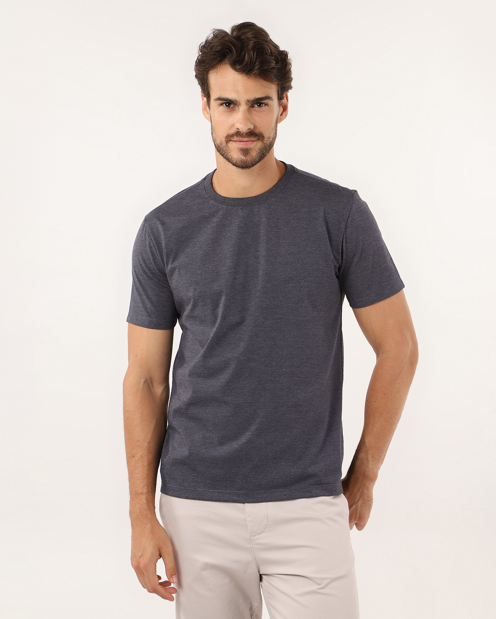 Camiseta masculina Essencial Regular - Azul Escuro