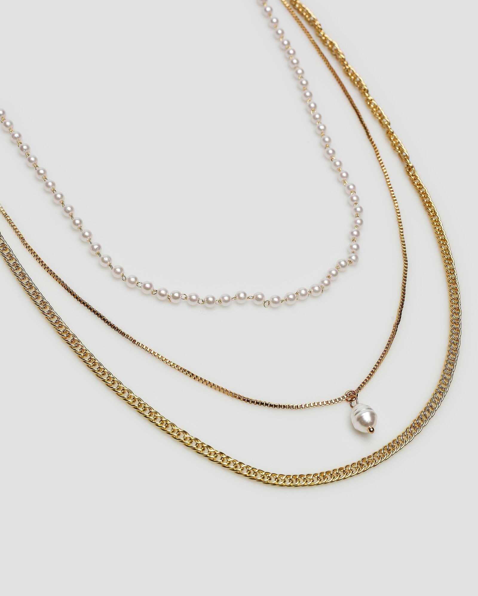 Colares Riachuelo Riachuelo | Colar feminino 3 em 1 pérolas dourado