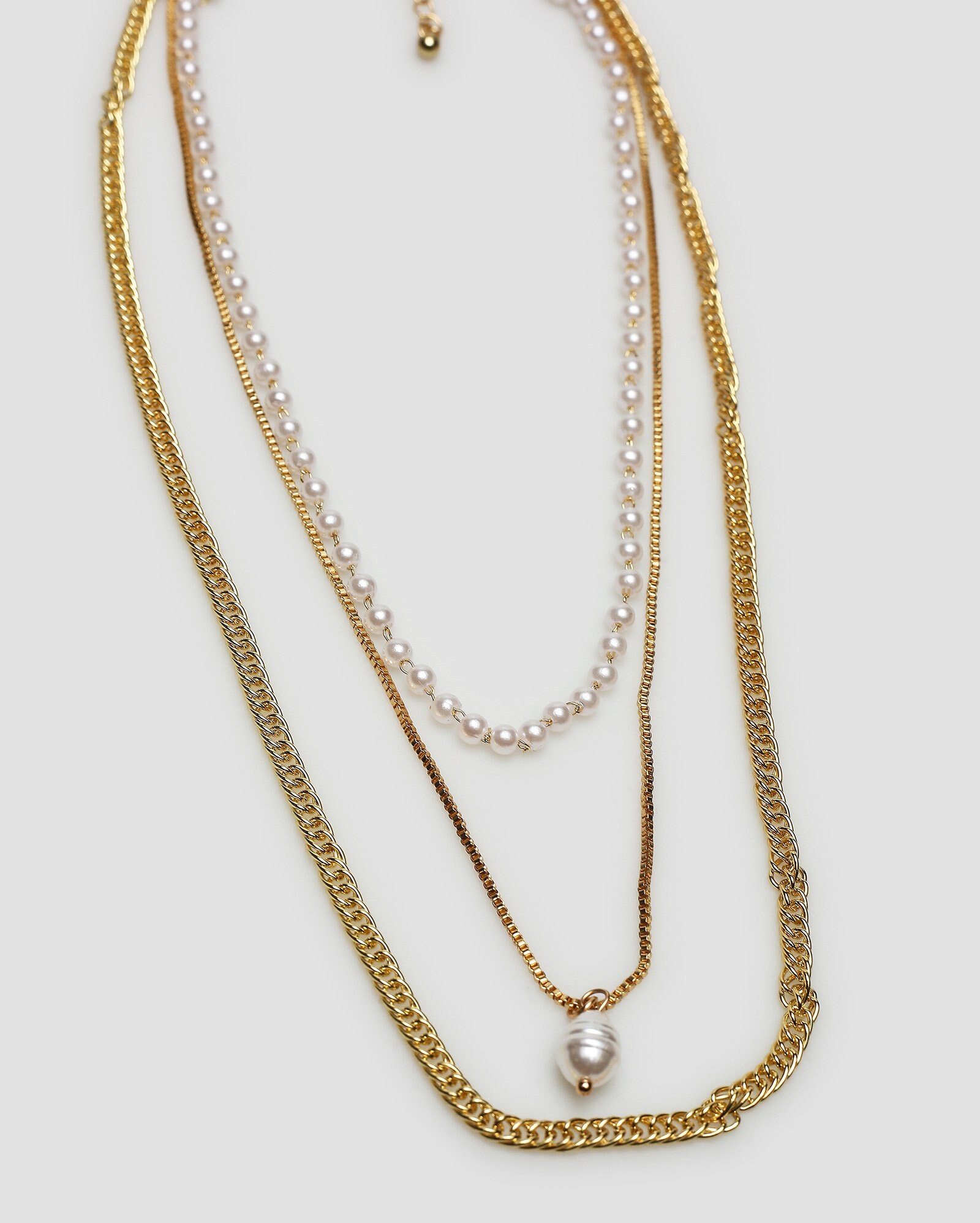 Colares Riachuelo Riachuelo | Colar feminino 3 em 1 pérolas dourado