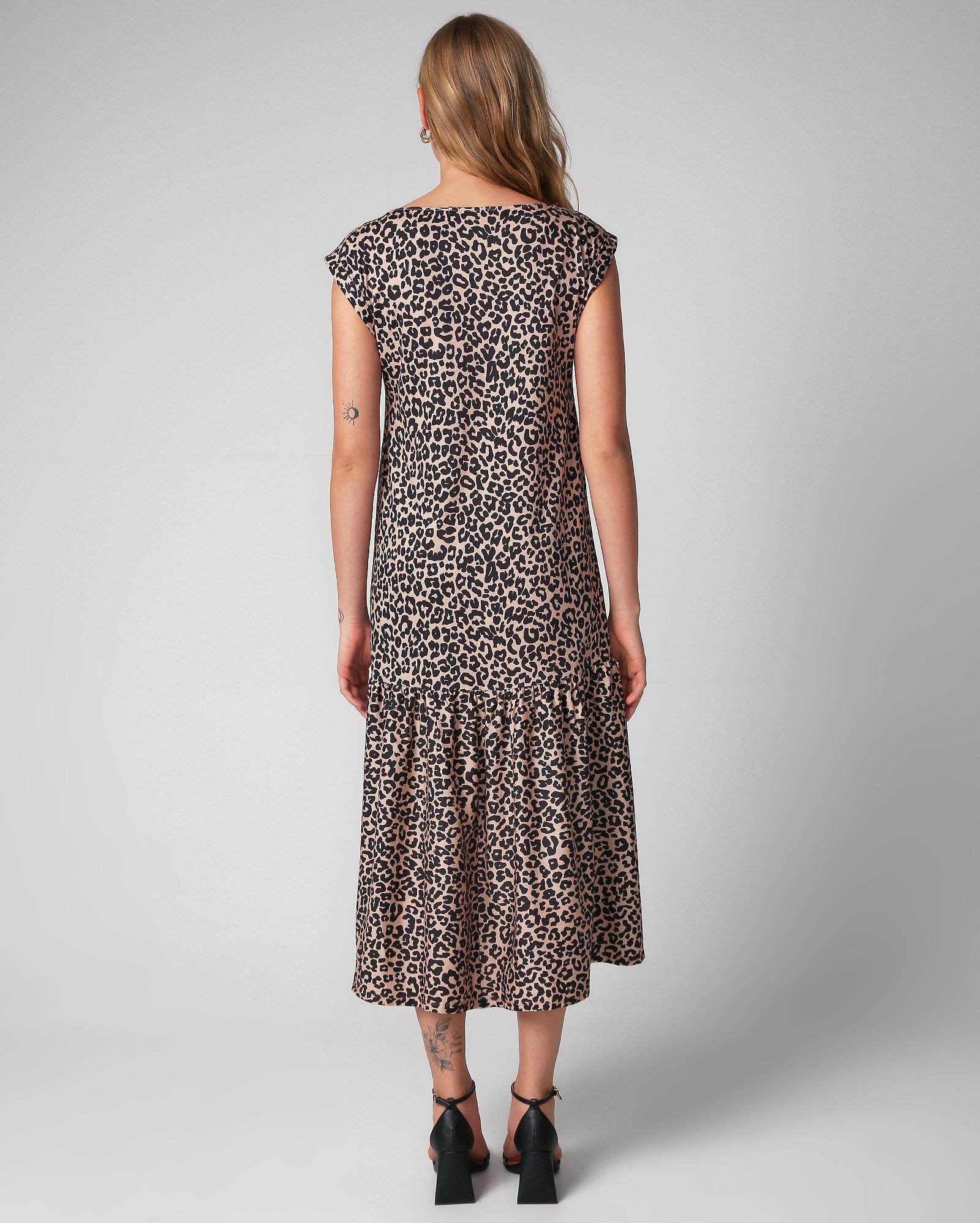 Riachuelo | Vestido midi evasê animal 