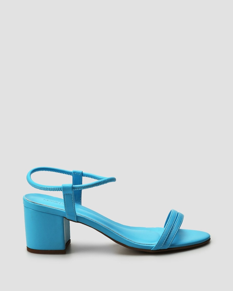 Riachuelo | Sandália feminina salto baixo robusto azul | Riachuelo