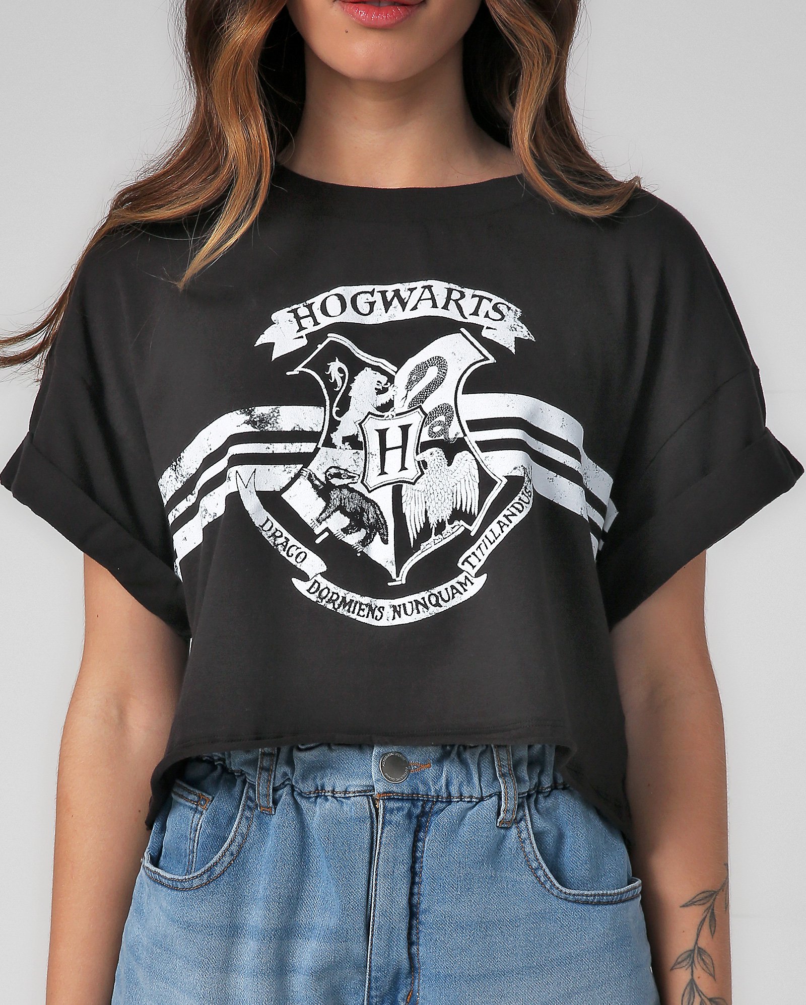 Riachuelo | Camiseta cropped Harry Potter preta | Warner Bros