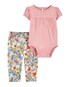 Conjunto longo bebê 2 peças laise floral rosa | Carter's