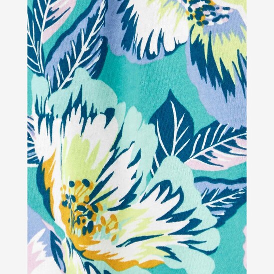 Vestido bebê floral com calcinha verde | Carter's