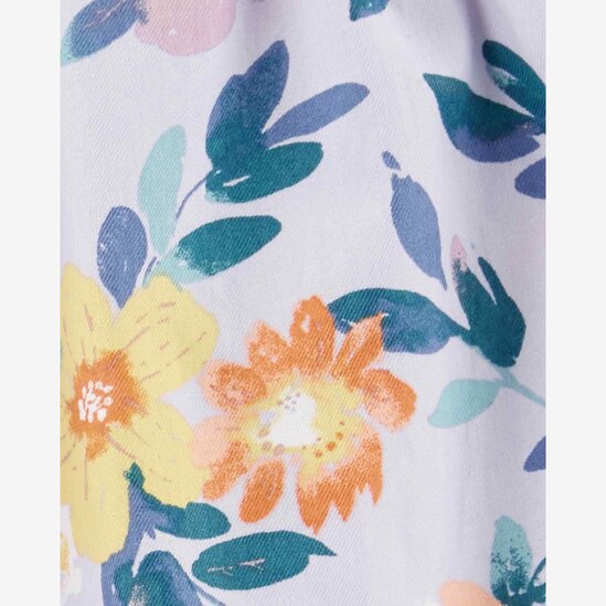 Conjunto curto jeans bebê 2 peças floral azul | Carter's