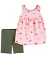 Conjunto curto infantil 2 peças melancia rosa | Carter's