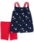 Conjunto curto infantil 2 peças estrelas vermelho | Carter's 