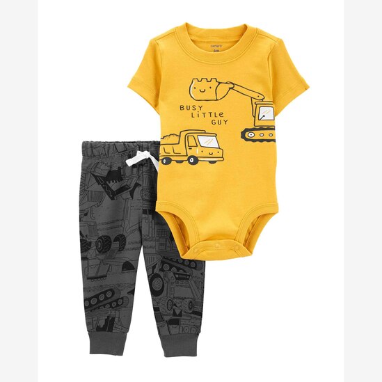 Conjunto longo bebê 2 peças busy little guy amarelo | Carter's