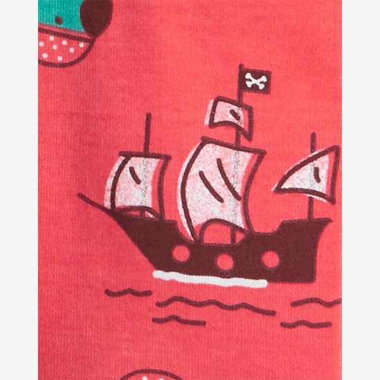 Pijama infantil 4 peças navio pirata vermelho | Carter's