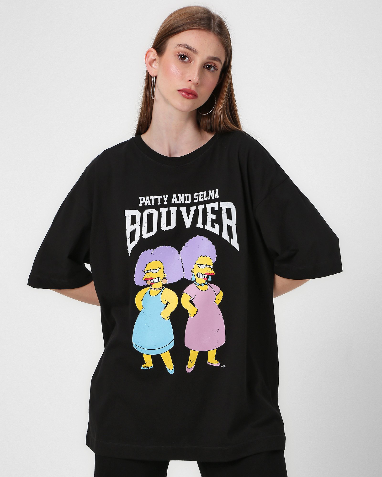 Camiseta feminina Patty and Selma preta Fox The Simpsons