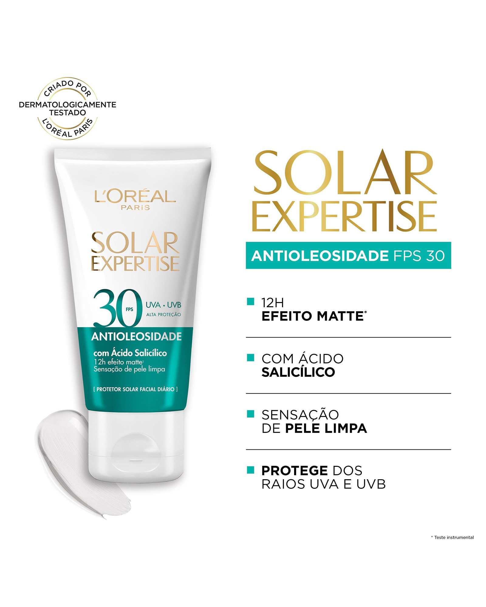 Protetor solar facial Solar Expertise antioleosidade FPS30 40g | Loreal Paris