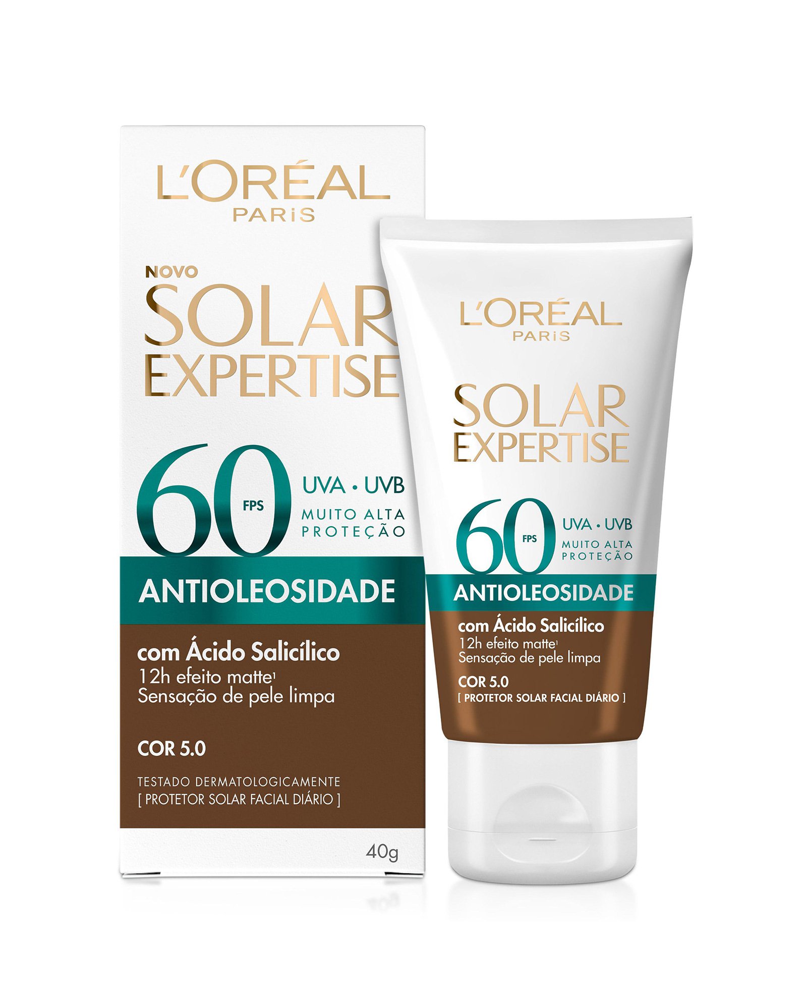 Protetor solar antioleosidade cor 5.0 FPS60 40g | Loreal Paris