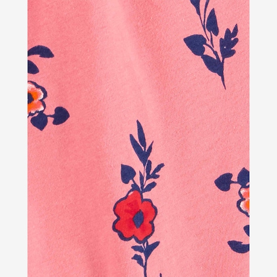 Macacão bebê floral alça com babado rosa | Carter's